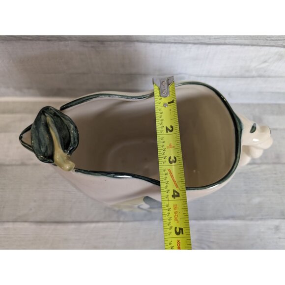 Blair Hand-Painted Ceramic Creamer Pitcher With Leaf Design & Twisted Handle - Picture 10 of 10